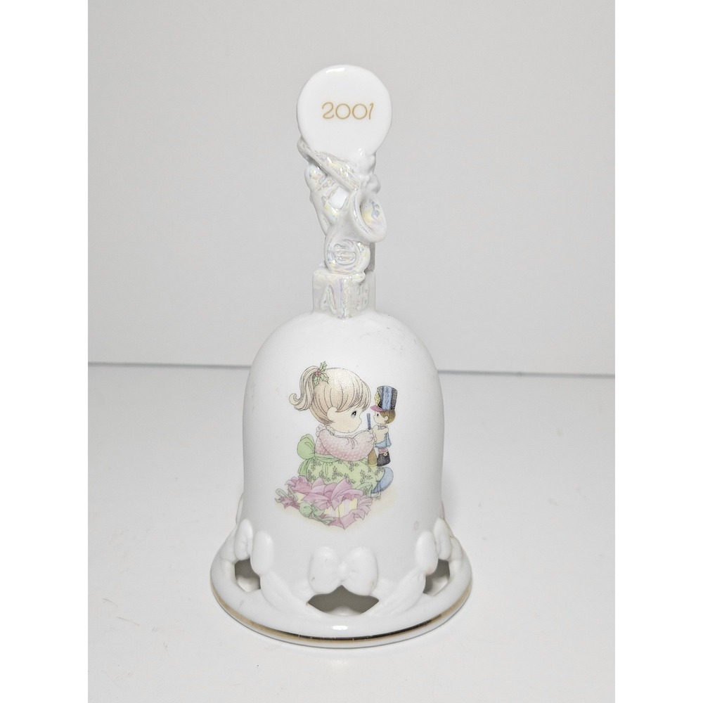 Vintage 2001 Precious Moments Girl Nutcracker Porcelain Bell Ornament 104544